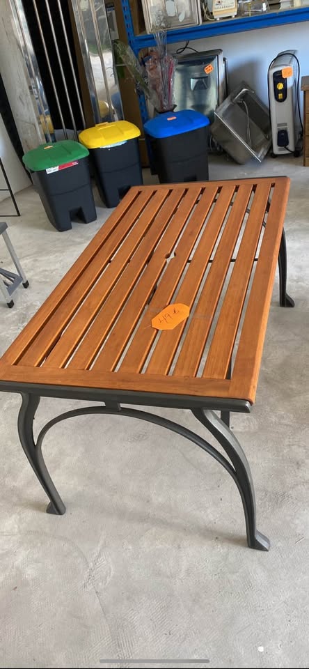 Mesa de centro de madera y forja 125x68x60 cm