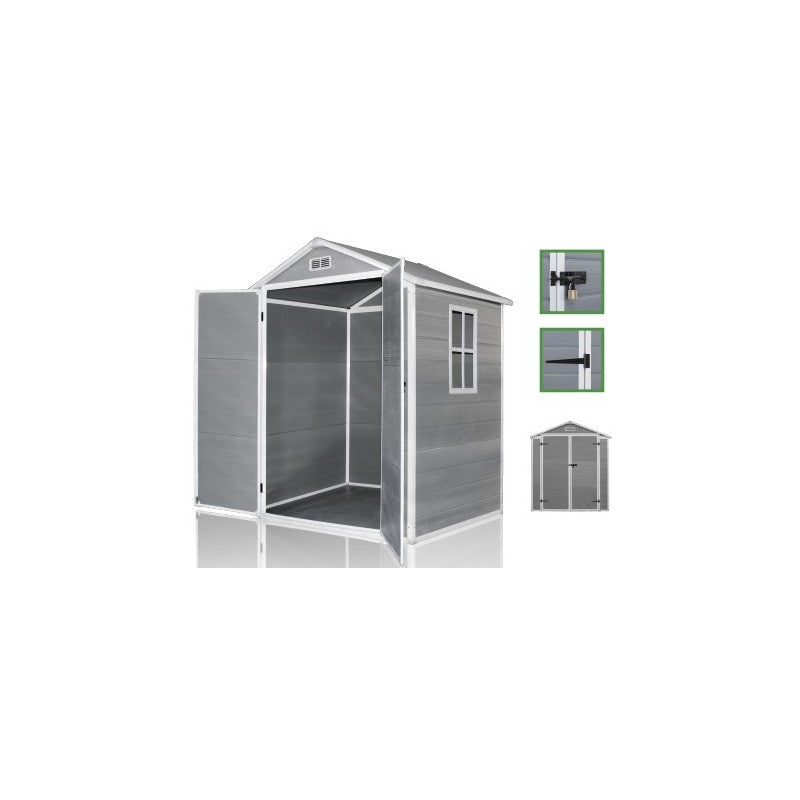 CASETA COBERTIZO PVC 170 X 123 X 209 CM (ancho x largo x altura)