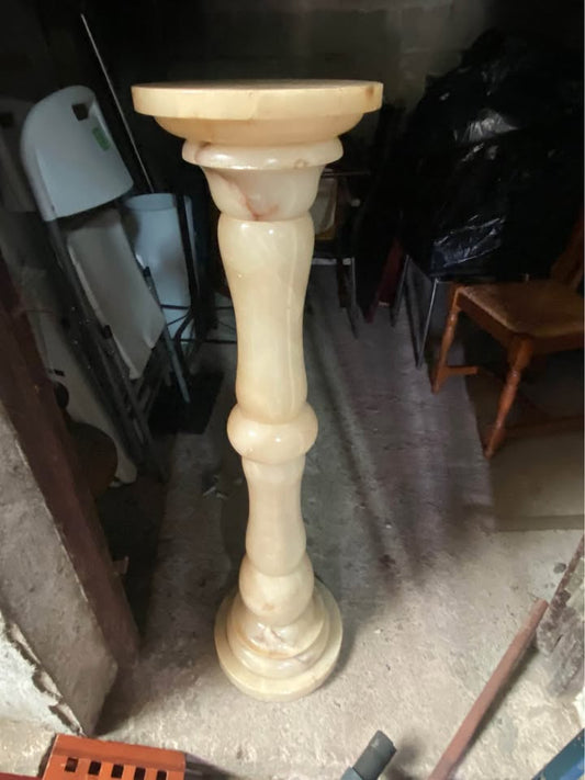 Columna de Alabastro Auténtica | 110 cm | Pieza Única Decorativa