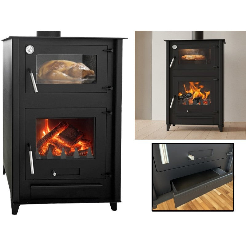 ESTUFA LEÑA ETNA CON HORNO ECODISEÑO-PR40