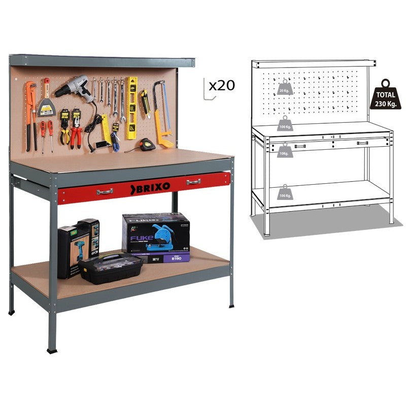 BANCO TRABAJO 120x60x155 CM