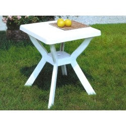 MESA JARDIN CUADRADA 70X70CM BLANCA RENO